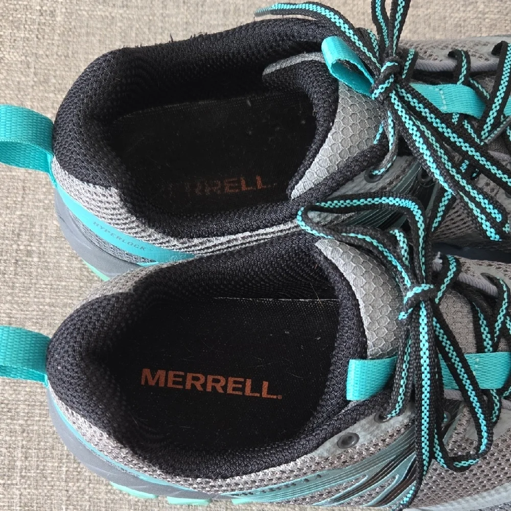 Merrell MQM Flex Women's Size 10 Gray/Teal Hiking Outdoor Athletic Lace-up Shoes
